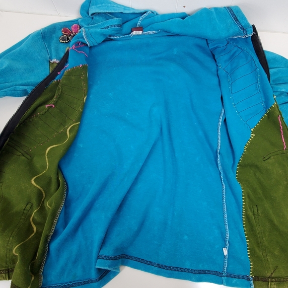 Hippie festival zip front hooded jacket - Picture 3 of 12